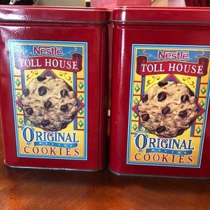 Vintage Nestle Toll House Original Cookie Tins set of two